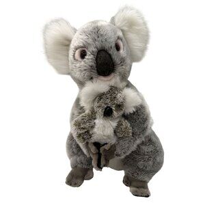 Bocchetta Grey & White Koala With Baby Plush Toy 14"  Stuffed Animal 3+ Gift
